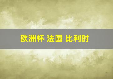 欧洲杯 法国 比利时